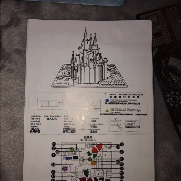 3D Metal Mosaic Kit Puzzle Castle looking like Disney Land Model Building  Kit - Picture 4 of 12